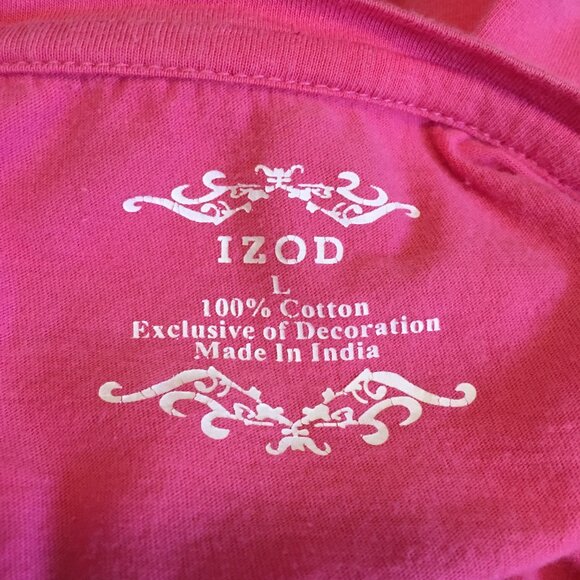 Izod Barbie Pink Floral Embroidered 100% Cotton Baby Tee - Picture 10 of 16